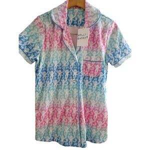 Roller Rabbit Women Campus Lovely Monkey print Blue Pajamas Set size Small sleep